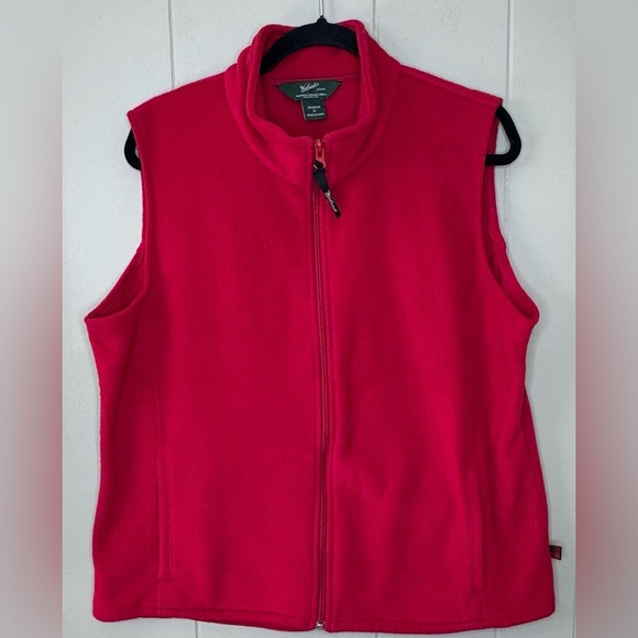 Woolrich Fleece Zip Up Poppy Red Vest Womens Size XL - Picture 1 of 10